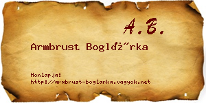 Armbrust Boglárka névjegykártya