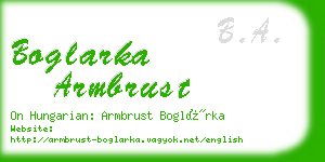 boglarka armbrust business card